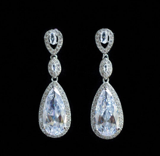 Boucles d’oreilles pendantes mariage ou soirée "Paula" – Image 7