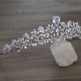 Diadème serre-tête mariage garni de diamants Pauline