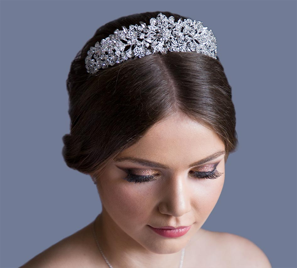 Couronne Diadème Vintage Jovono Pour Femme - Alliage Et Perles - Pour Mariage, Fête, Soirée - Diamètre 15cm