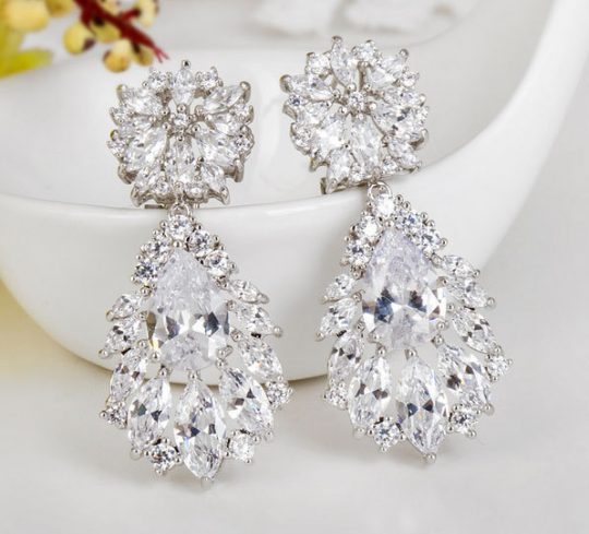 boucles d'oreilles mariage diamante 3