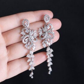 Boucles d’oreilles mariage avec diamants synthétiques « Aurélie »