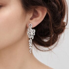 Boucles d’oreilles mariage avec diamants synthétiques "Aurélie"