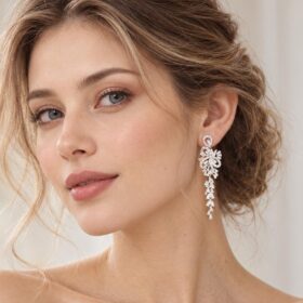 Boucles d’oreilles mariage avec diamants synthétiques "Aurélie" – Image 5