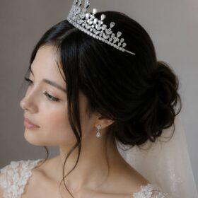 Alternative view of Diadème mariage argent diamants Zircon CZ  "Audrey"