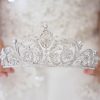 Diadème Princesse Strass Argenté – Tiare Mariage Cristal Central Scintillant Pour Mariée, Prom, Anniversaire