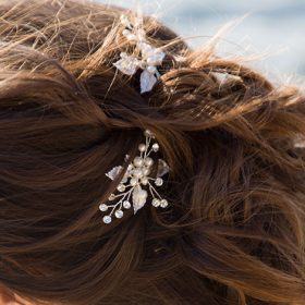 Pics chignon mariage perles et strass