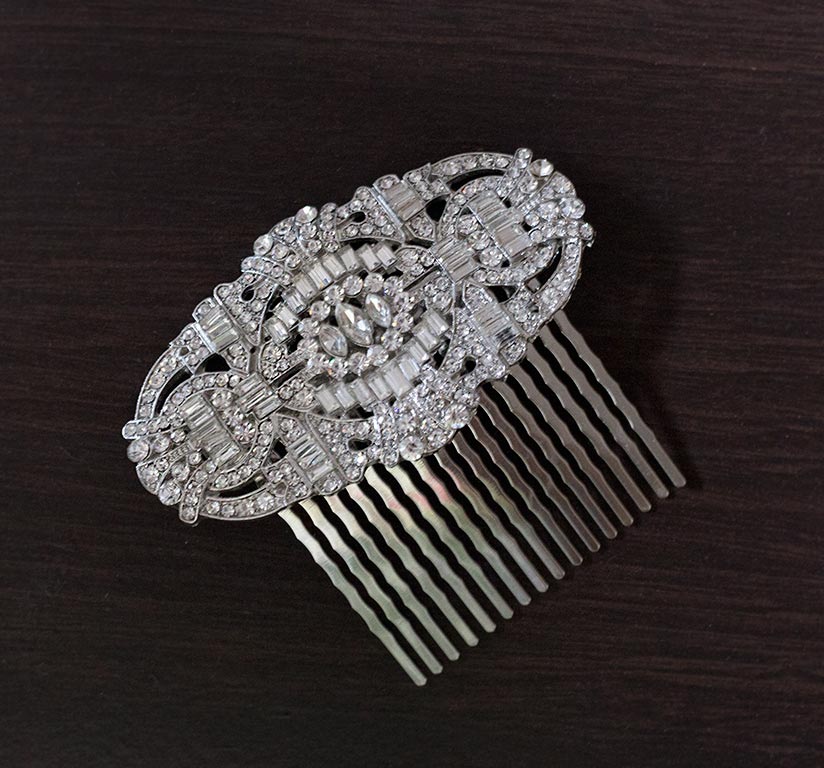 Peigne coiffure mariage en cristal vintage Gatsby Le Magnifique – Image 2