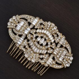 Peigne coiffure mariage en cristal vintage Gatsby Le Magnifique – Image 4