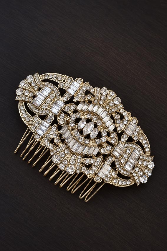 Peigne coiffure mariage en cristal vintage Gatsby Le Magnifique – Image 4