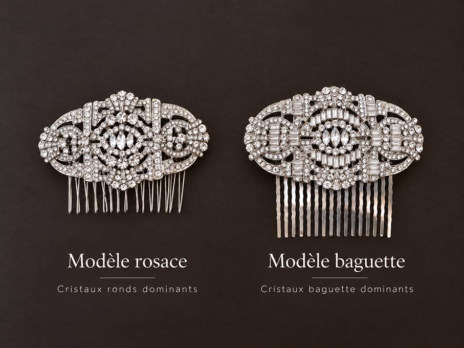 Peigne coiffure mariage en cristal vintage Gatsby Le Magnifique – Image 3