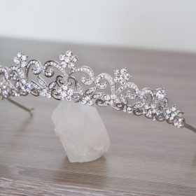 Serre-tête mariage, diadème incrusté de cristaux Swarovski Cindy