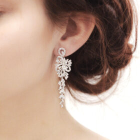Boucles d’oreilles mariage avec diamants synthétiques "Aurélie"