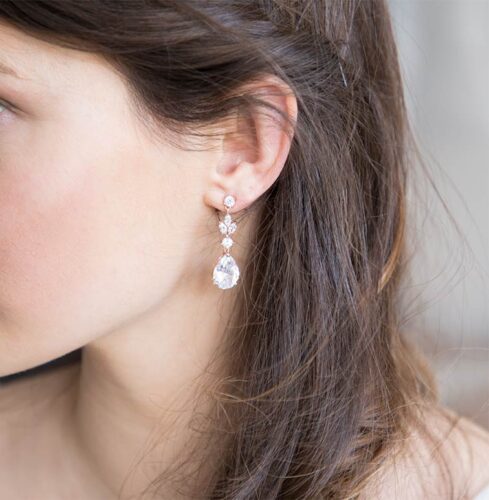 Boucles d’oreilles mariage cristal Oxyde de Zirconium Éléonore