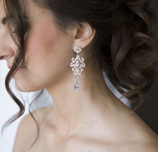 boucles d'oreille mariage longues