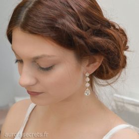 Boucles d'oreille mariage dorées