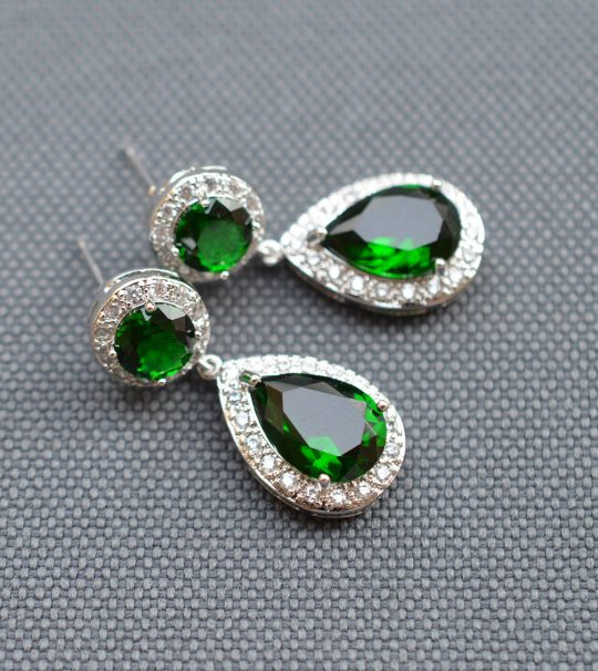 boucles oreilles colorees vert emeraude