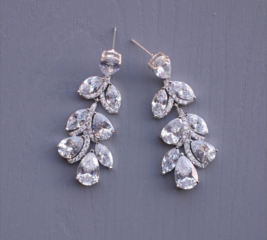 boucles d'oreilles feuilles cristal 2