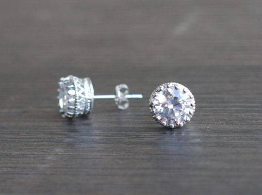 boucles d'oreilles mariage clous simples