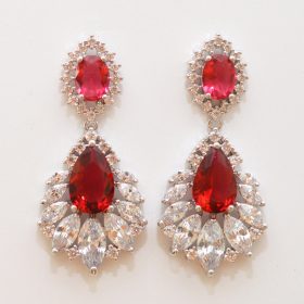 boucles d'oreilles mariage colorées rouge