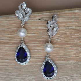 boucles d'oreilles mariage originales bleu 2