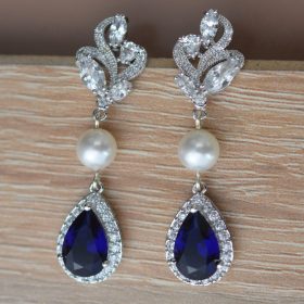 boucles d'oreilles mariage originales bleu