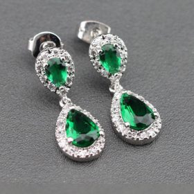 boucles d'oreilles mariage vert émeraude