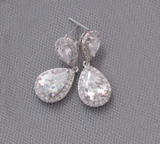 boucles d'oreilles mariée goutte eau 1