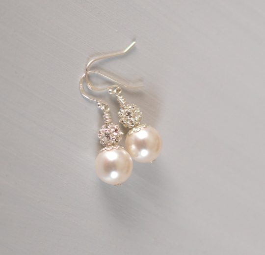 boucles oreilles perle swarovski strass 2