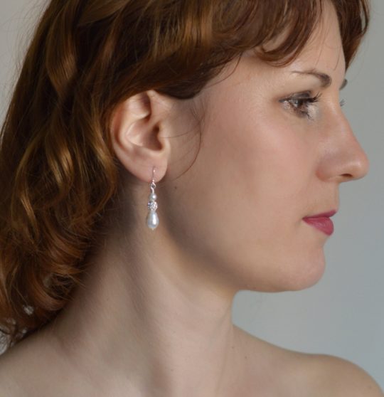 boucles oreilles perles nacrées strass 2