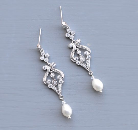 boucles d'oreilles mariage perles naturelles vintage aurelia 3