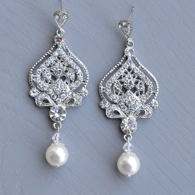 boucles d'oreilles mariée vintage chandelier