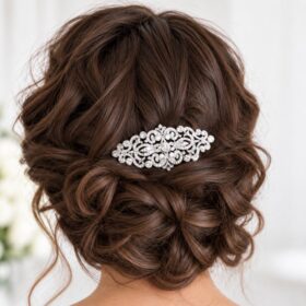 Alternative view of Peigne de cheveux mariée cristal finition argentée vintage "Elsa"