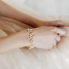 Bracelet original or rose mariage ou soirée « Carmen »