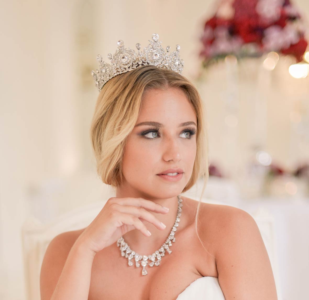 Couronne De Mariée Cristal - Diadème Brillant Pour Mariée, Fête, Anniversaire