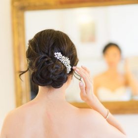 Peigne cheveux mariée fleur cristal, bijoux de tête 