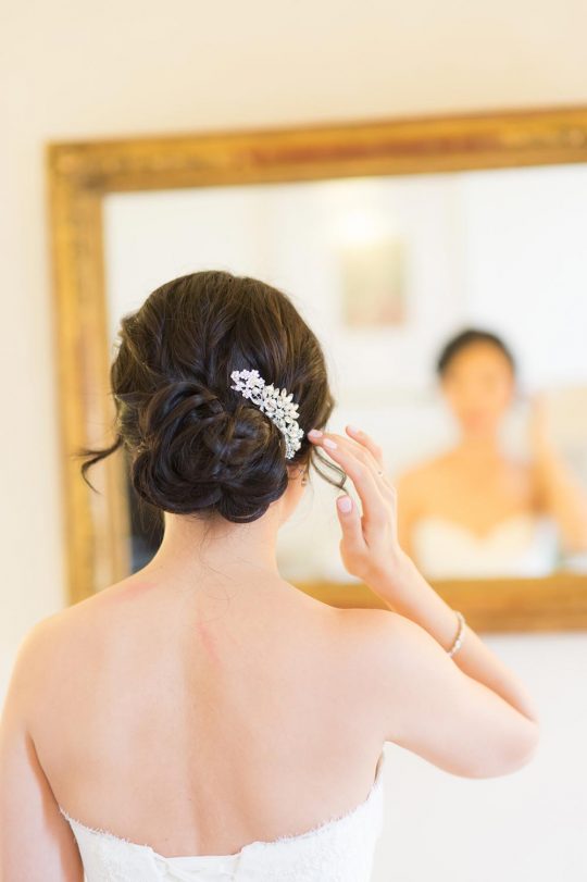 Peigne cheveux mariée fleur cristal, bijoux de tête "Felicia"