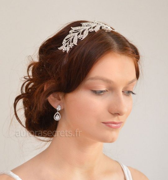 bijou cheveux Downton-Abbey serre tete feuilles