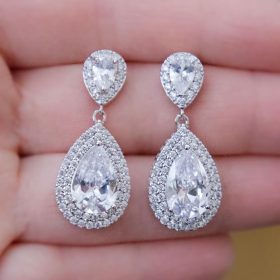 boucles oreilles mariage cristal zircon