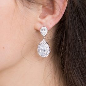 boucles oreilles mariage cristal zircon 5