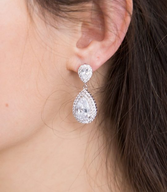 boucles oreilles mariage cristal zircon 5