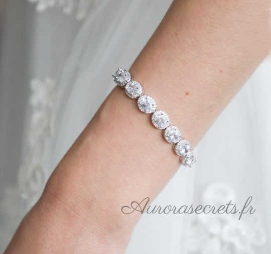 bracelet mariage oxyde de zirconium ovale 2