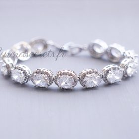 bracelet mariage oxyde de zirconium ovale