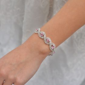 bracelet de mariée cristal rose