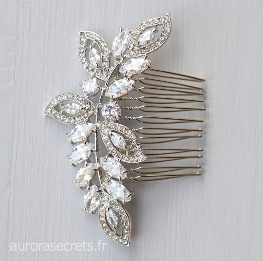 Peigne cheveux mariage feuilles