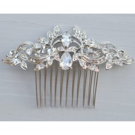 peigne coiffure mariage cristal argente 3