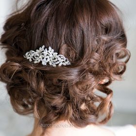 peigne coiffure mariage cristal argente