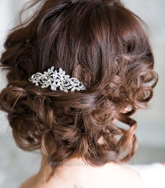 peigne coiffure mariage cristal argente