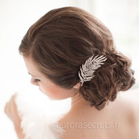 peigne mariage plume