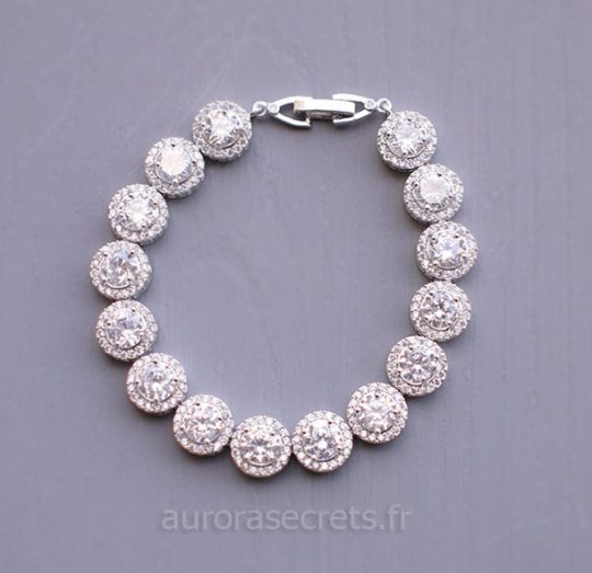 Bracelet mariage chic orné oxydes de zirconium