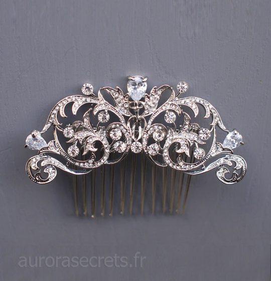 Peigne cristal mariage, bijou de tête romantique chic